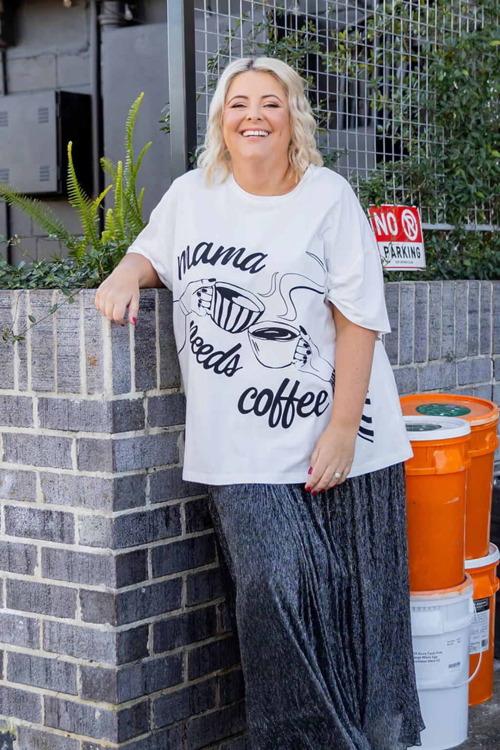 Mamma Needs Coffee Tee in White - Image 8