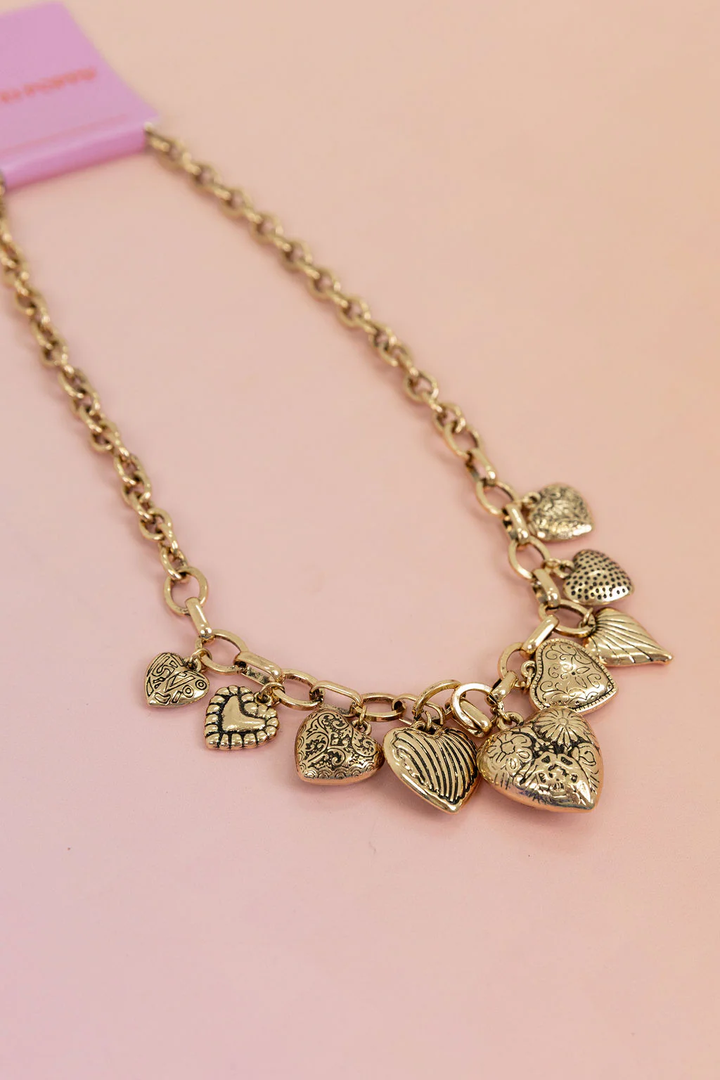 Multi Hearts Charm Necklace - Image 5