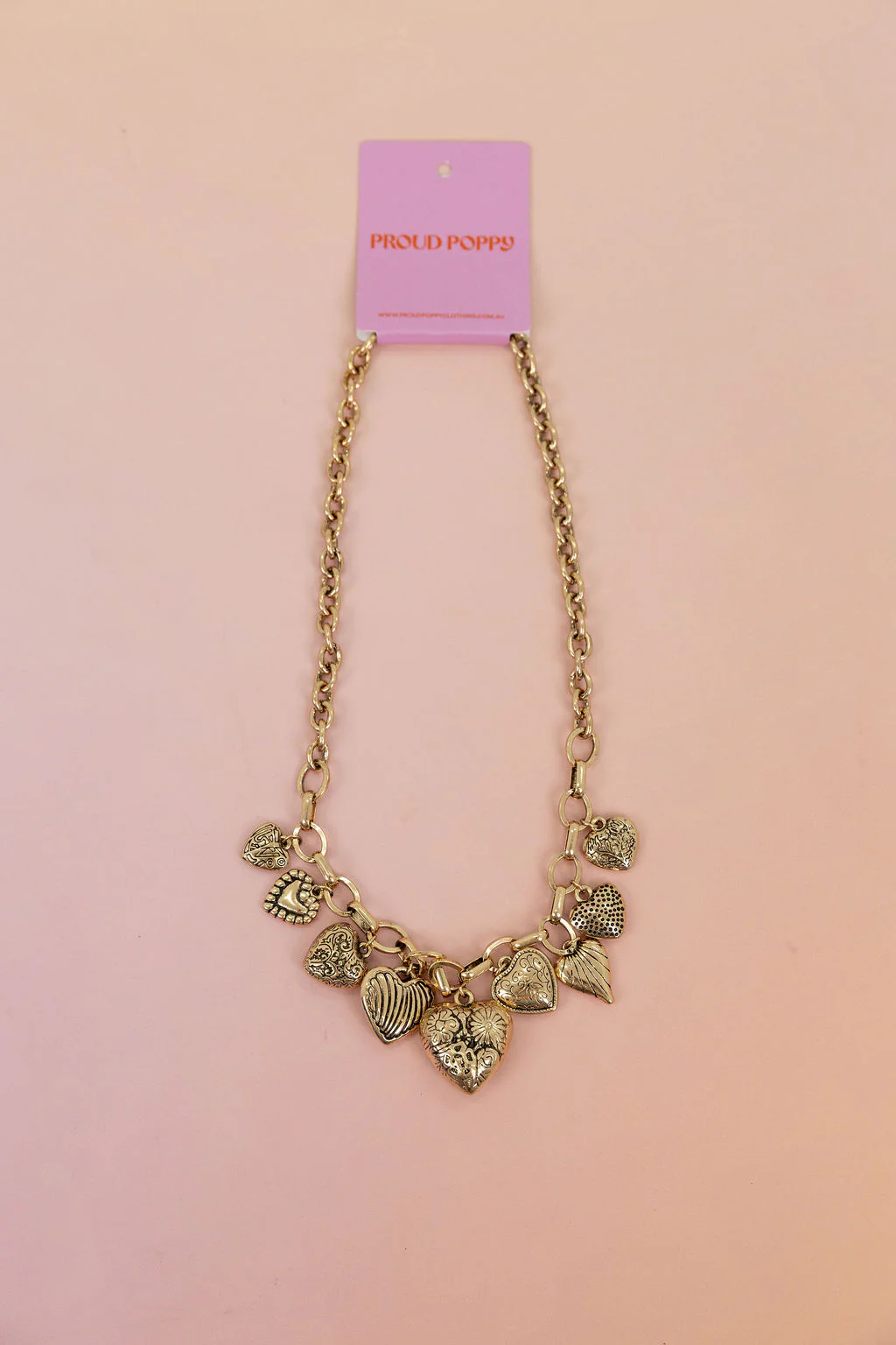 Multi Hearts Charm Necklace - Image 6