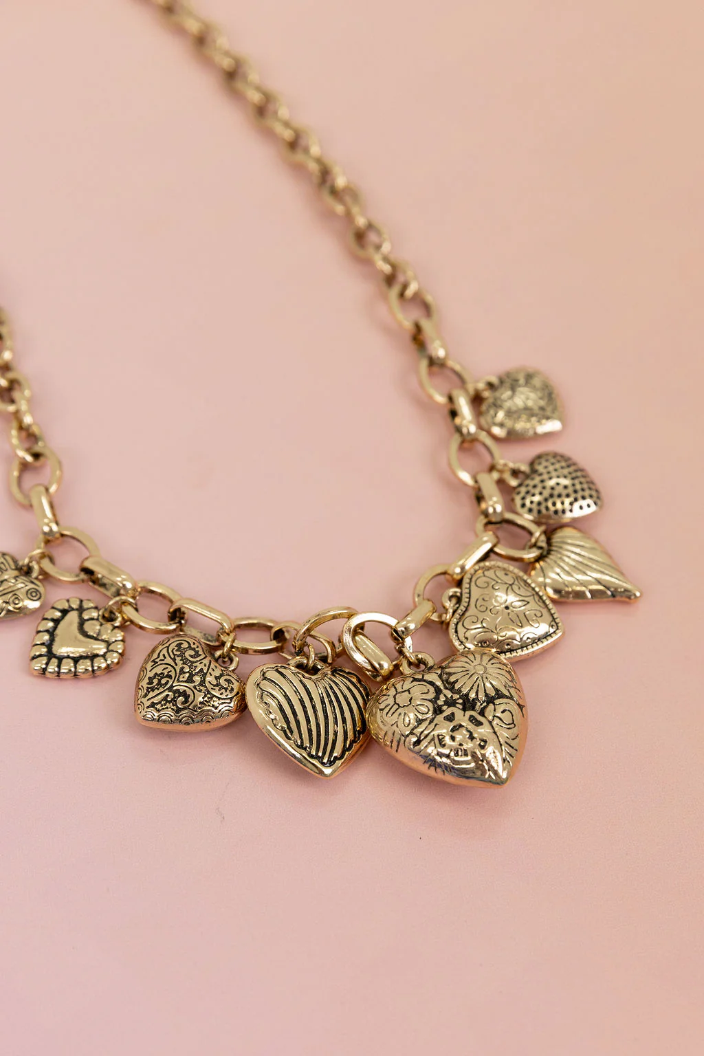 Multi Hearts Charm Necklace - Image 7