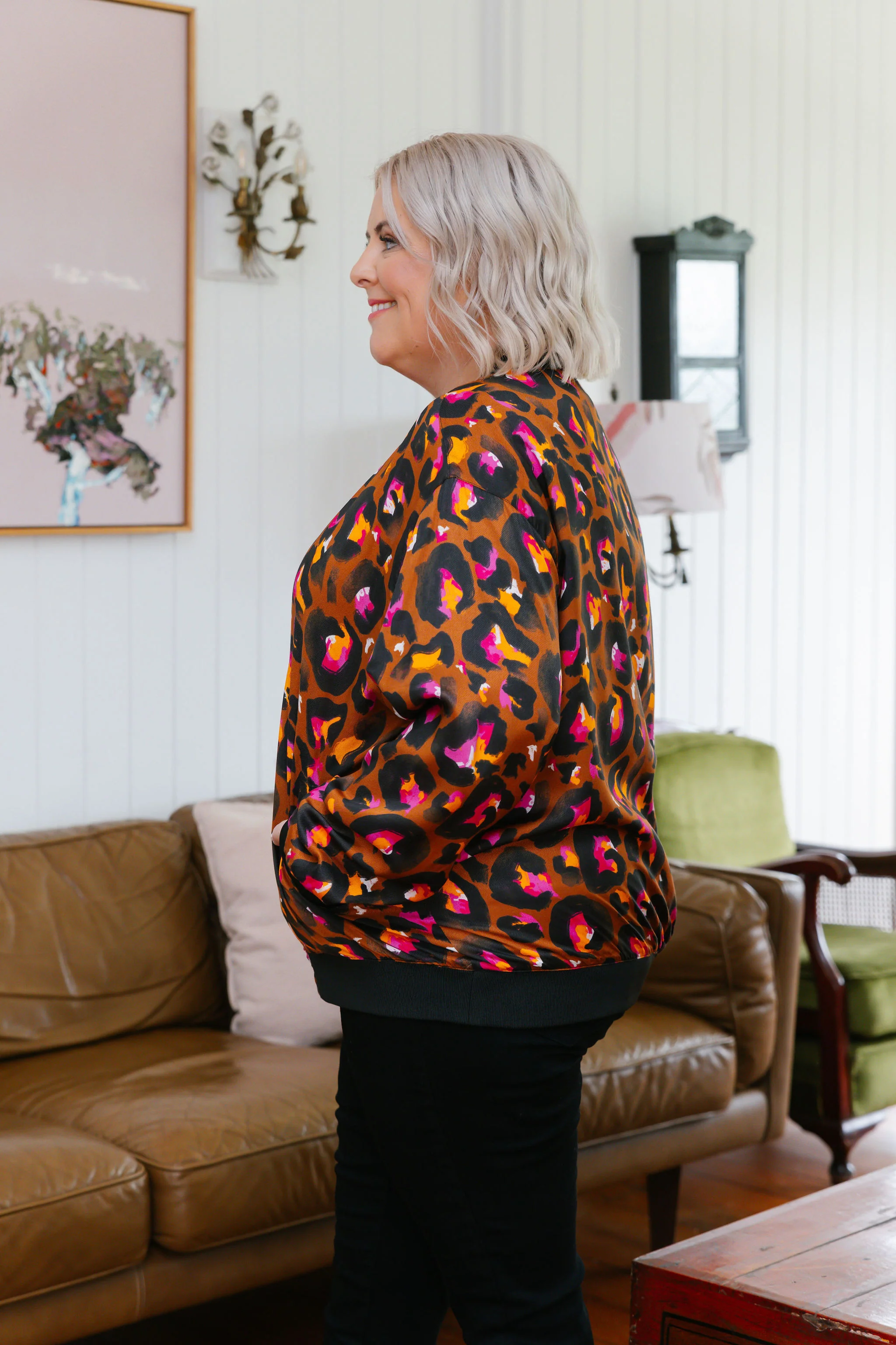Mylie Reversible Bomber Jacket in Bronze Leopard & Hot Pink by Kasey Rainbow - Image 11