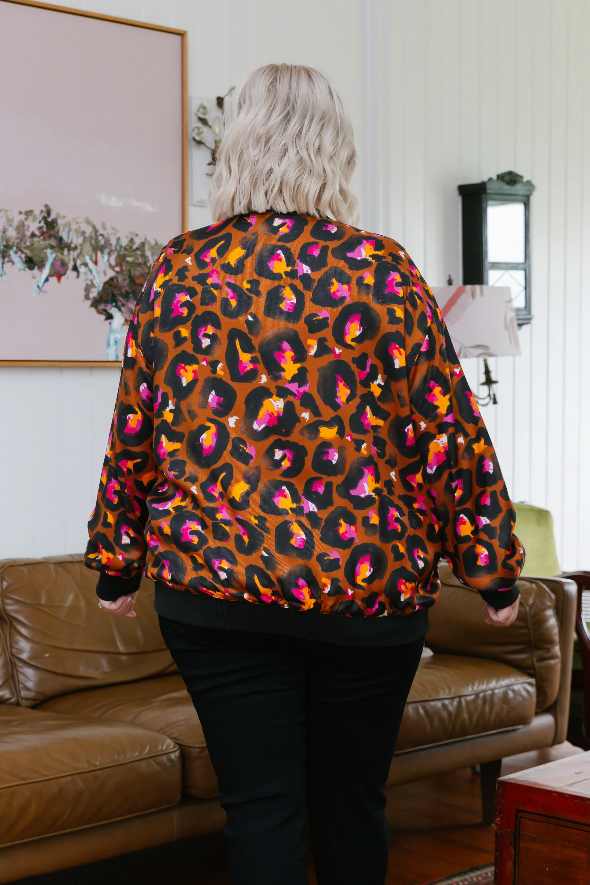 Mylie Reversible Bomber Jacket in Bronze Leopard & Hot Pink by Kasey Rainbow - Image 12