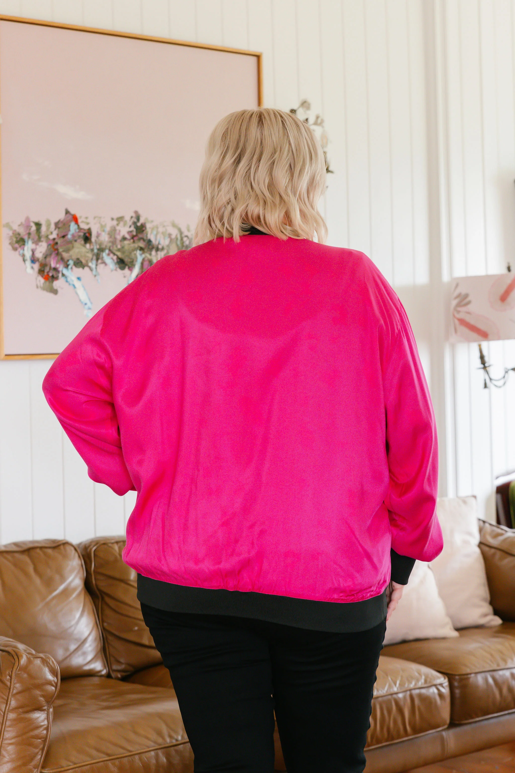 Mylie Reversible Bomber Jacket in Bronze Leopard & Hot Pink by Kasey Rainbow - Image 8