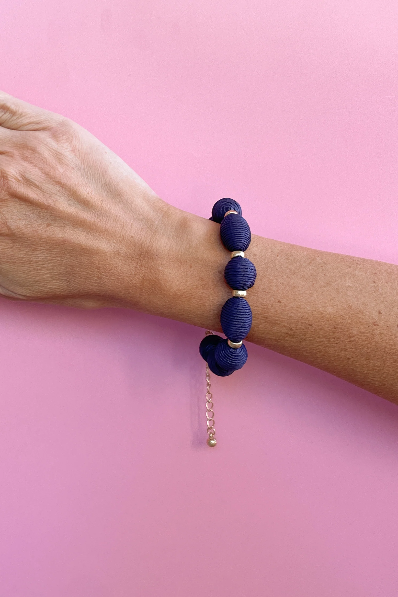 Navy & Gold Beaded Bracelet - Image 3