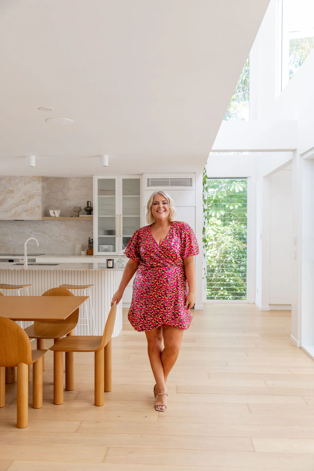 Nicolette Sequin Dress in Sparkly Leopard Pink - Image 11