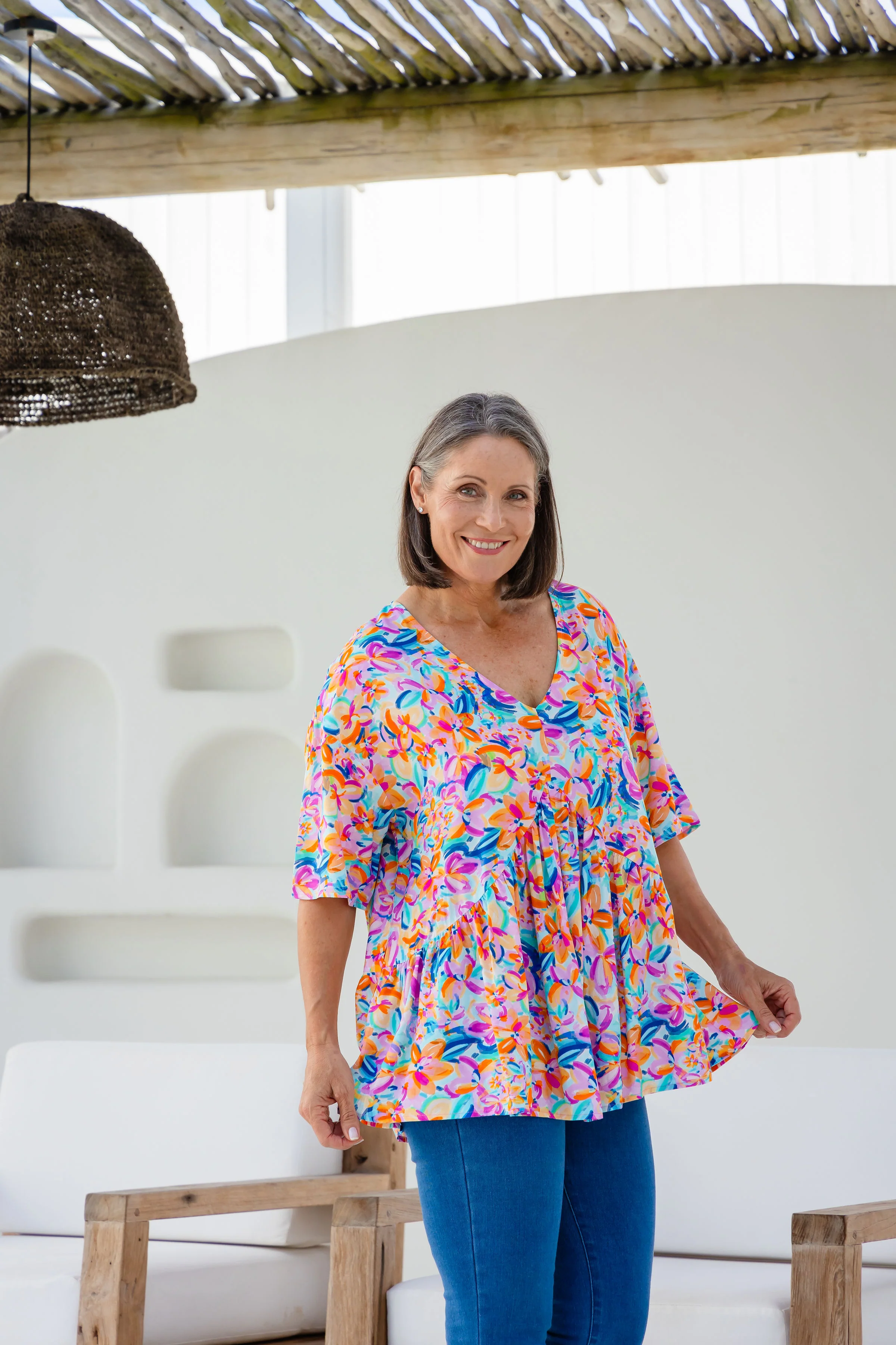 Peak Top in Carnival Floral - Image 5