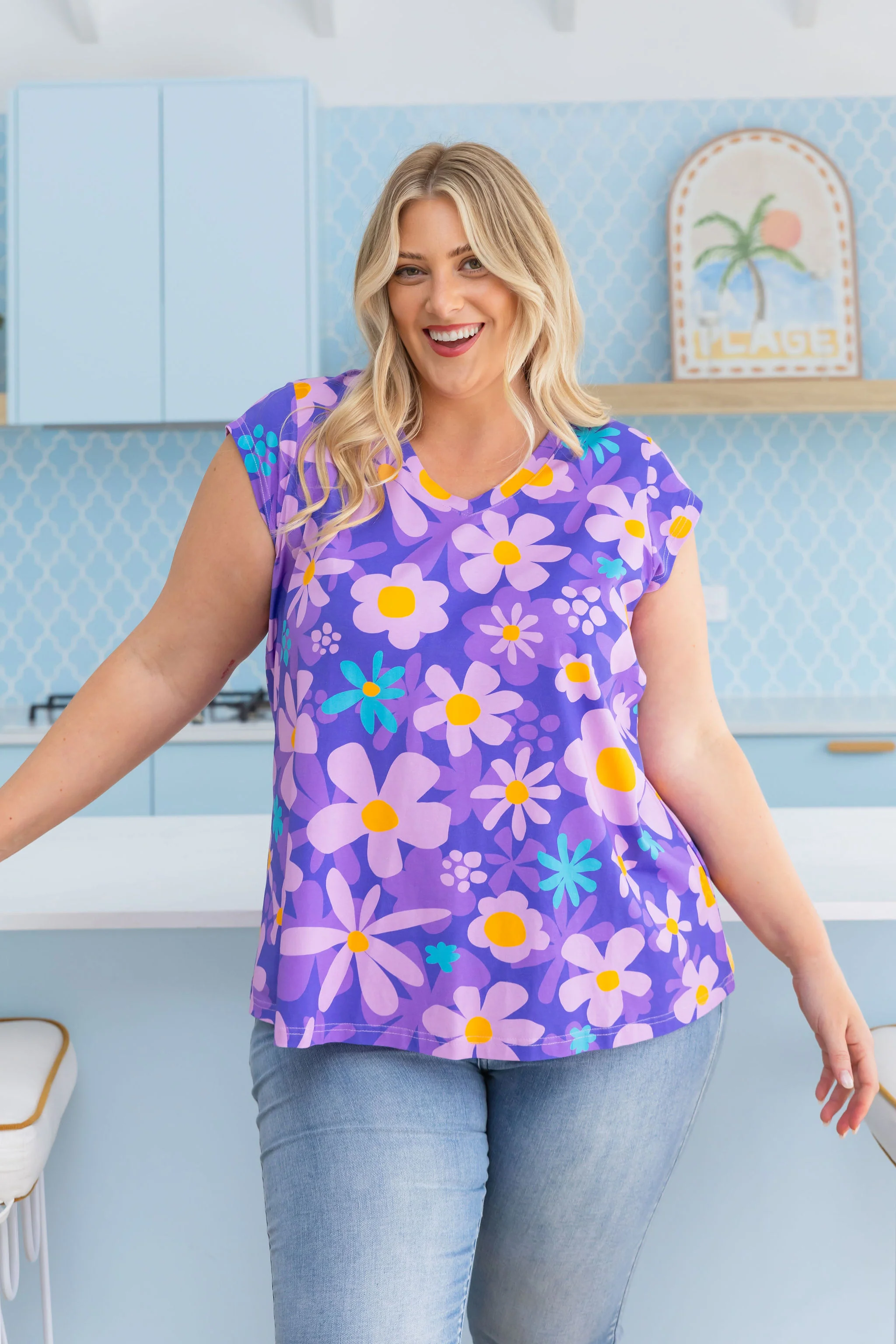 Penny Shirt in Lilac Daisies - Image 12