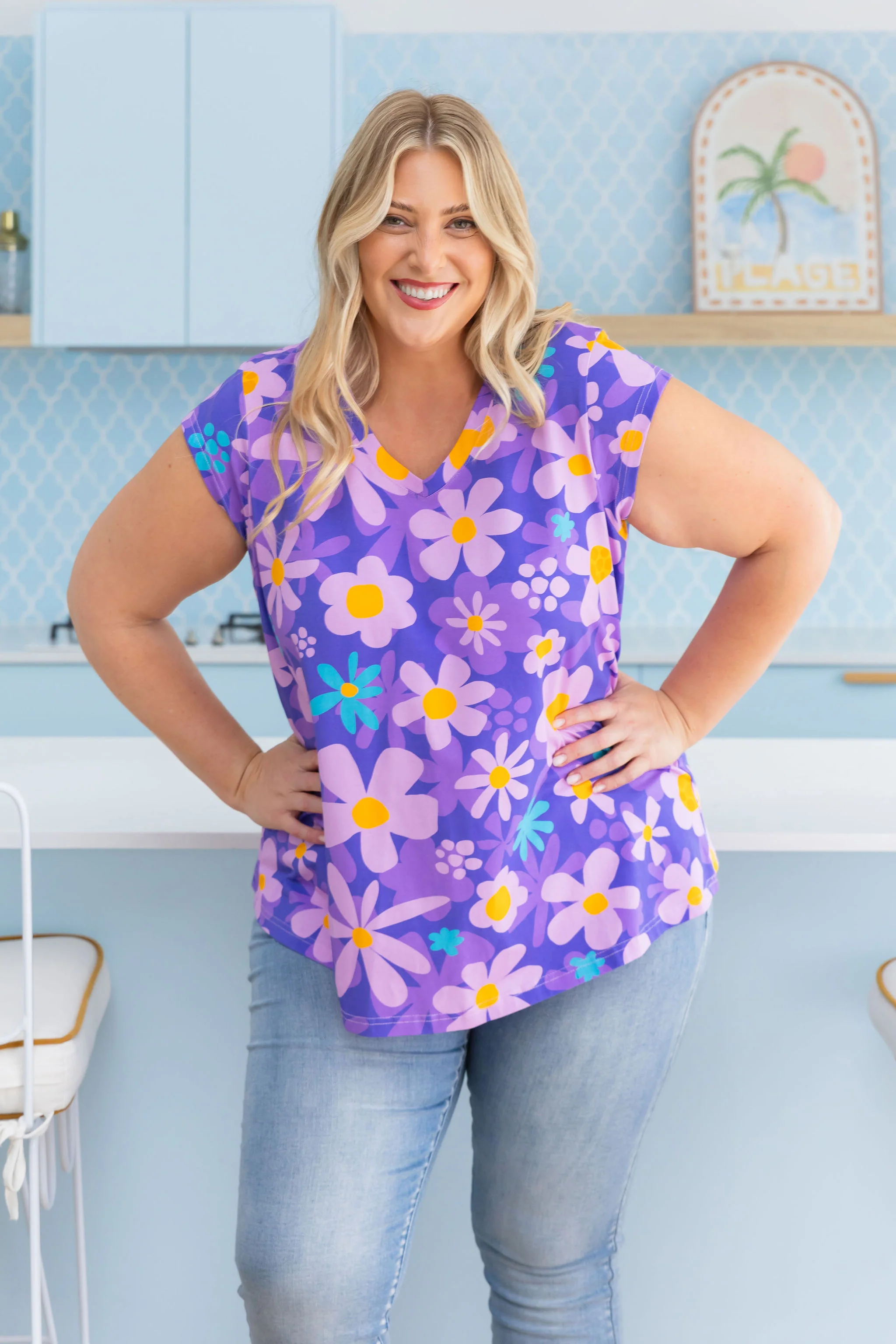 Penny Shirt in Lilac Daisies - Image 14