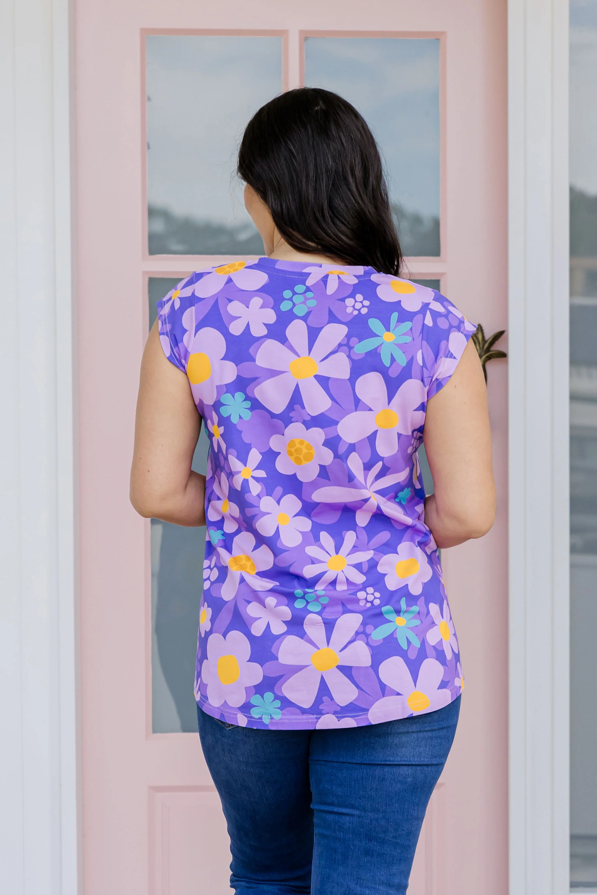Penny Shirt in Lilac Daisies - Image 19