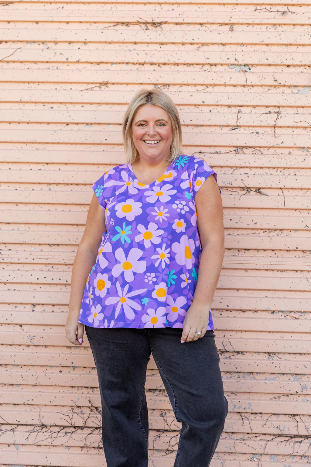 Penny Shirt in Lilac Daisies - Image 3