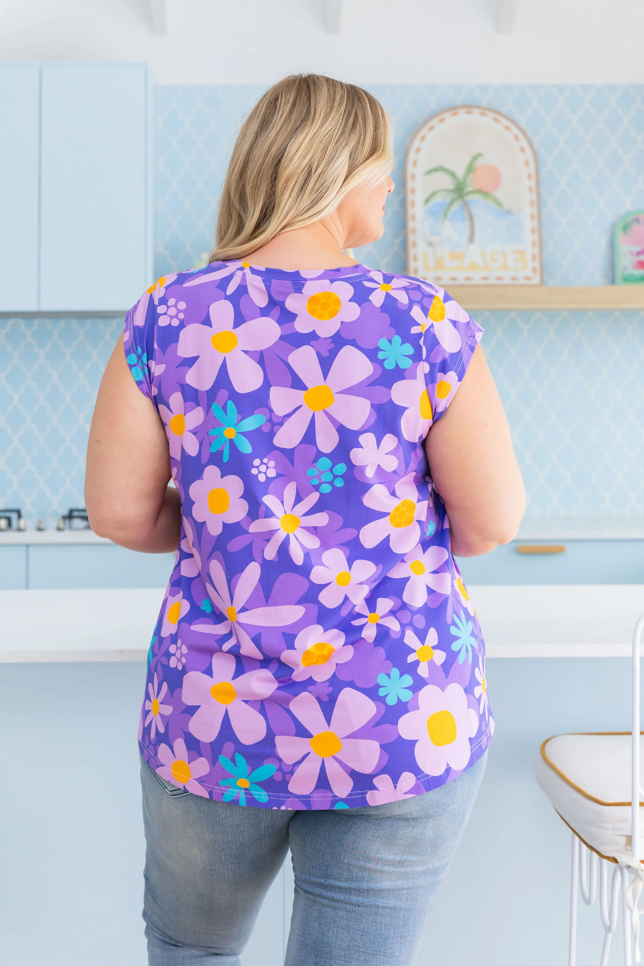 Penny Shirt in Lilac Daisies - Image 9