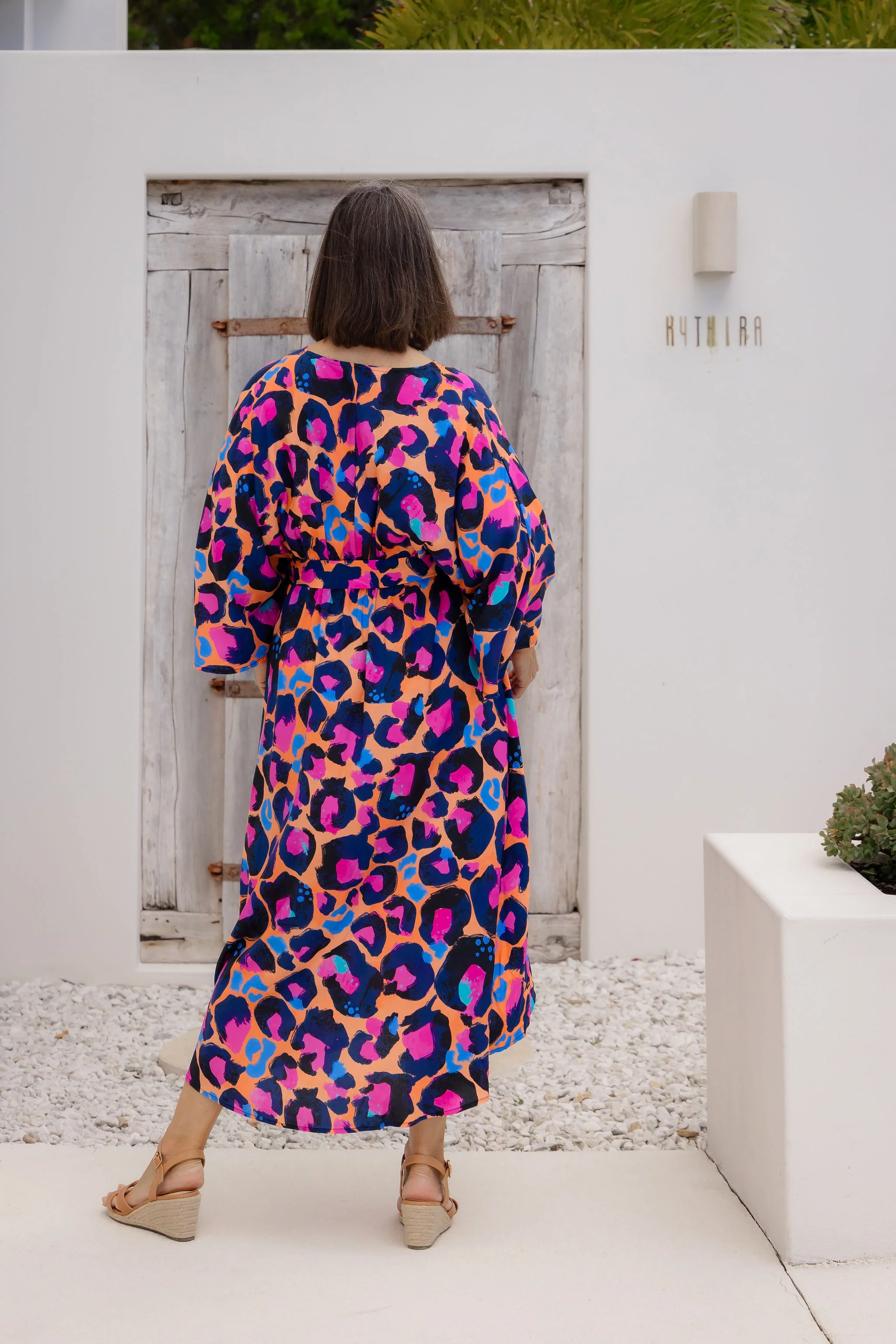 Polly Midi Dress in Sherbie - Peach Leopard by Kasey Rainbow - Image 6