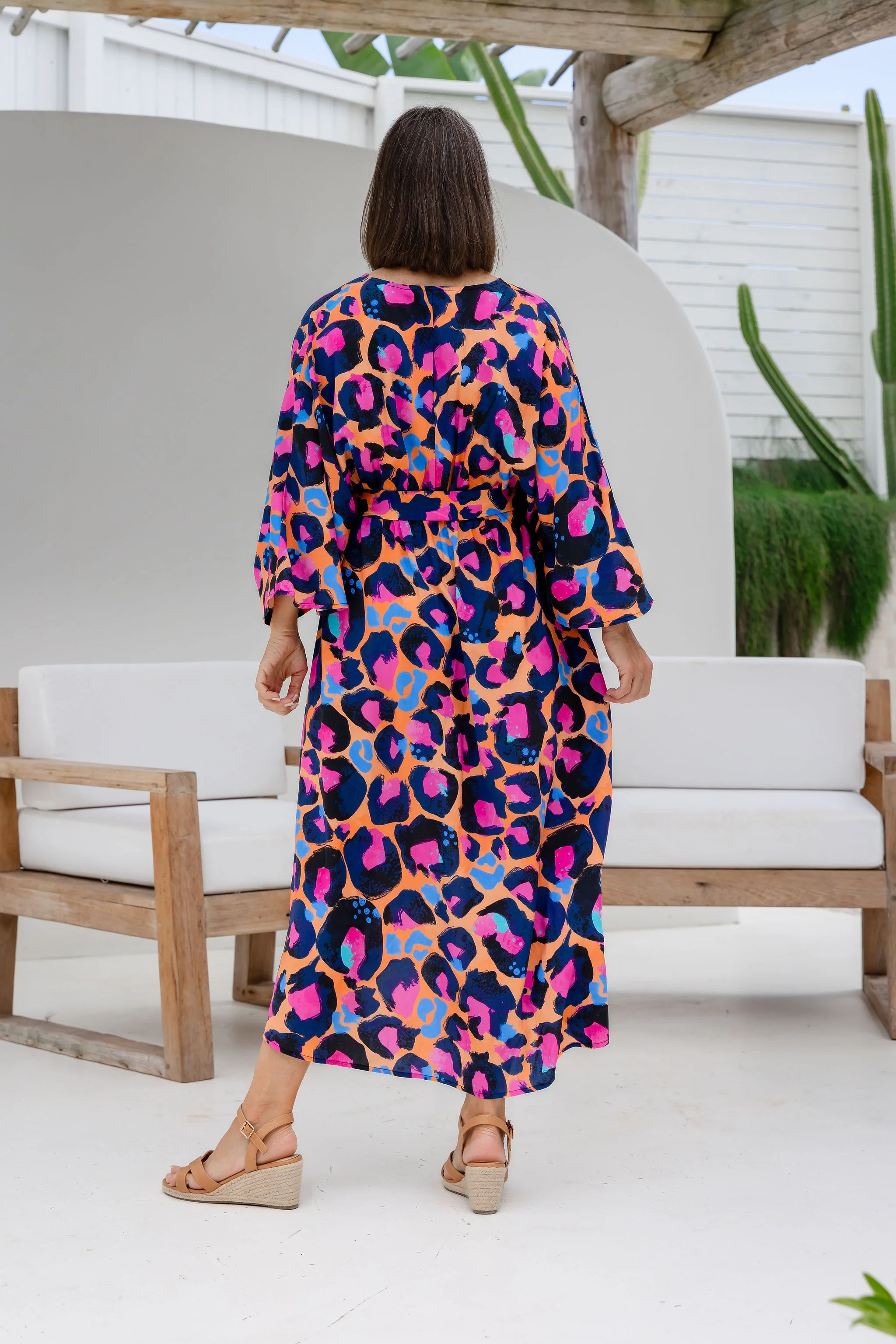 Polly Midi Dress in Sherbie - Peach Leopard by Kasey Rainbow - Image 7