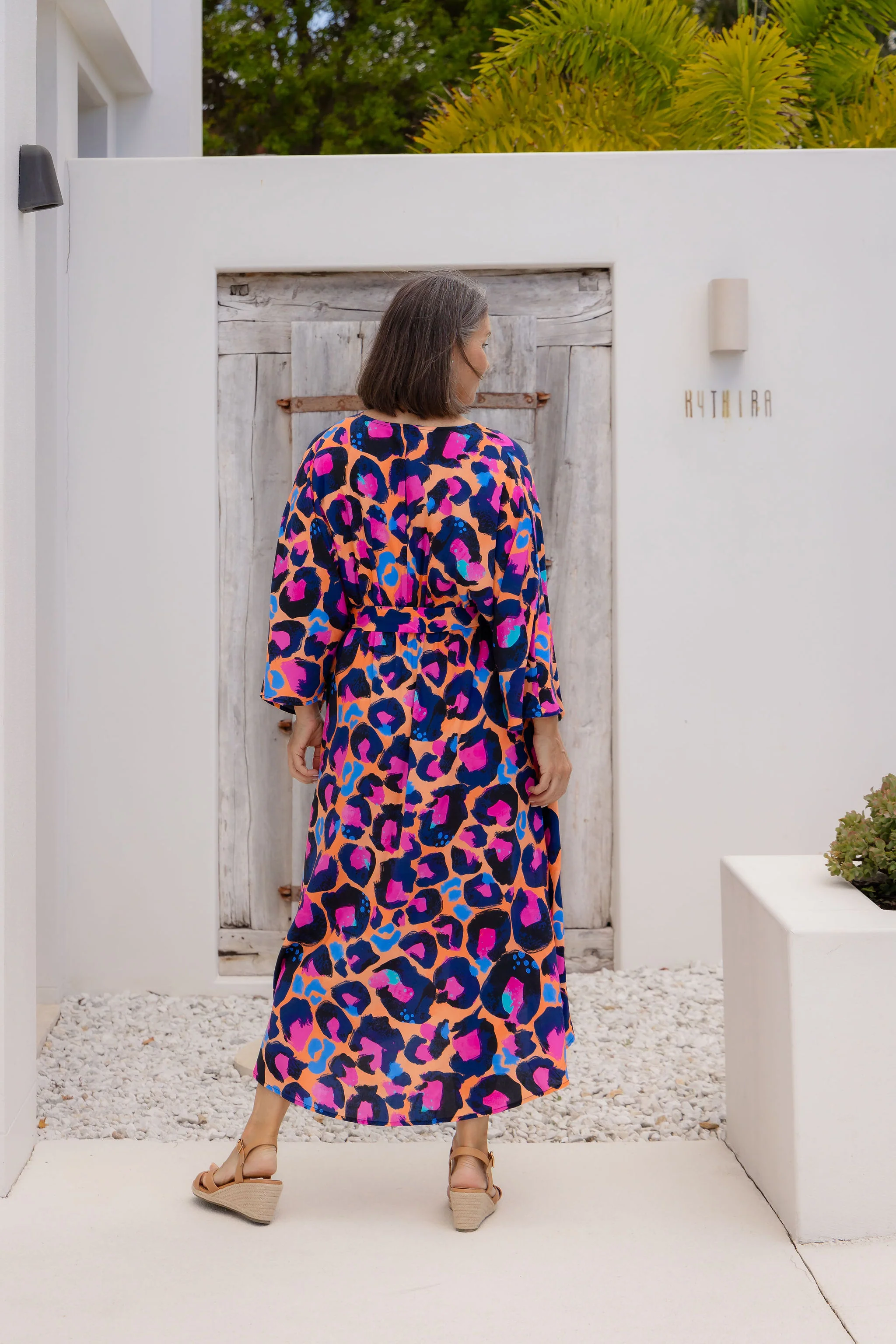 Polly Midi Dress in Sherbie - Peach Leopard by Kasey Rainbow - Image 8