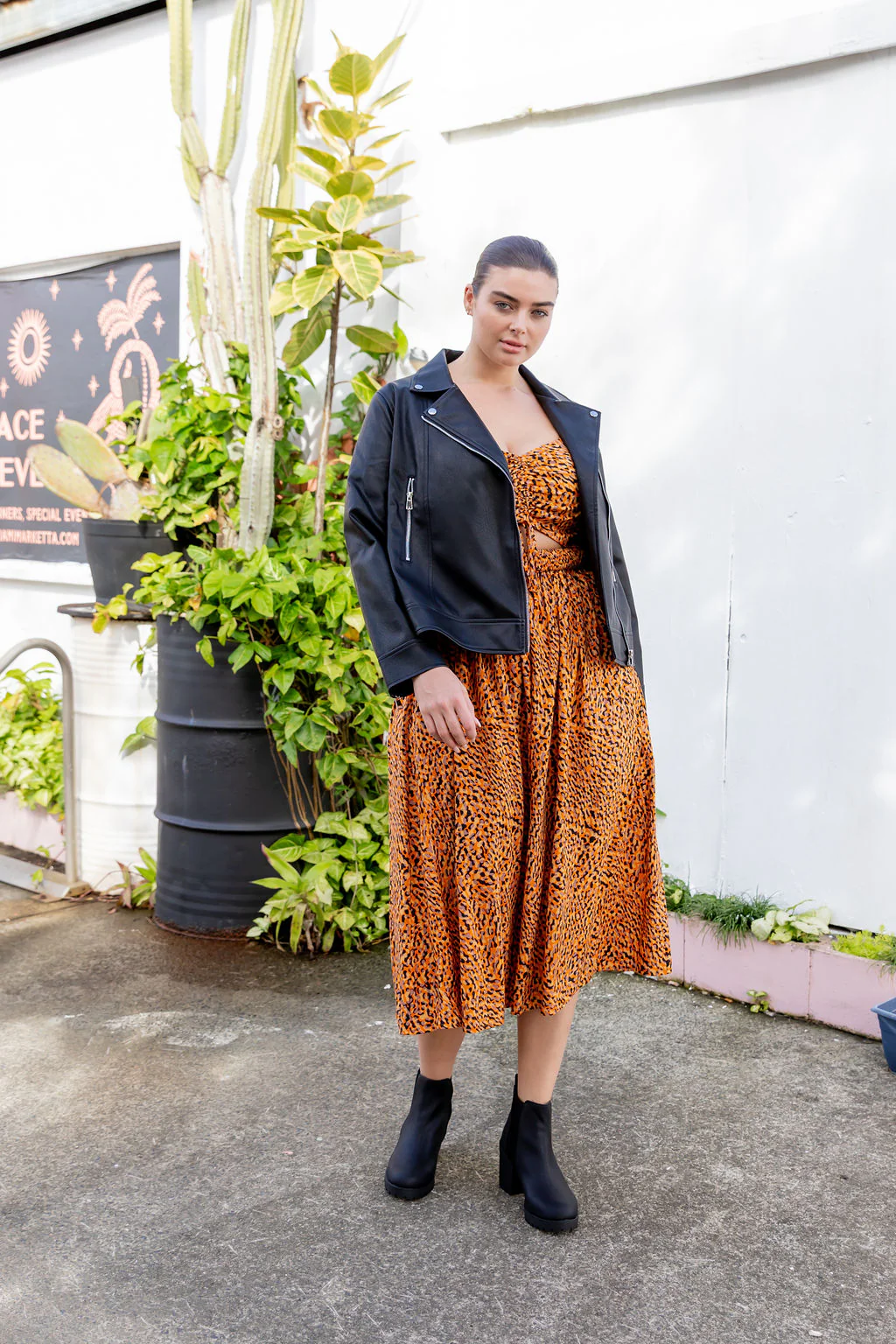 Rebel Faux Leather Biker Jacket in Black - Image 31