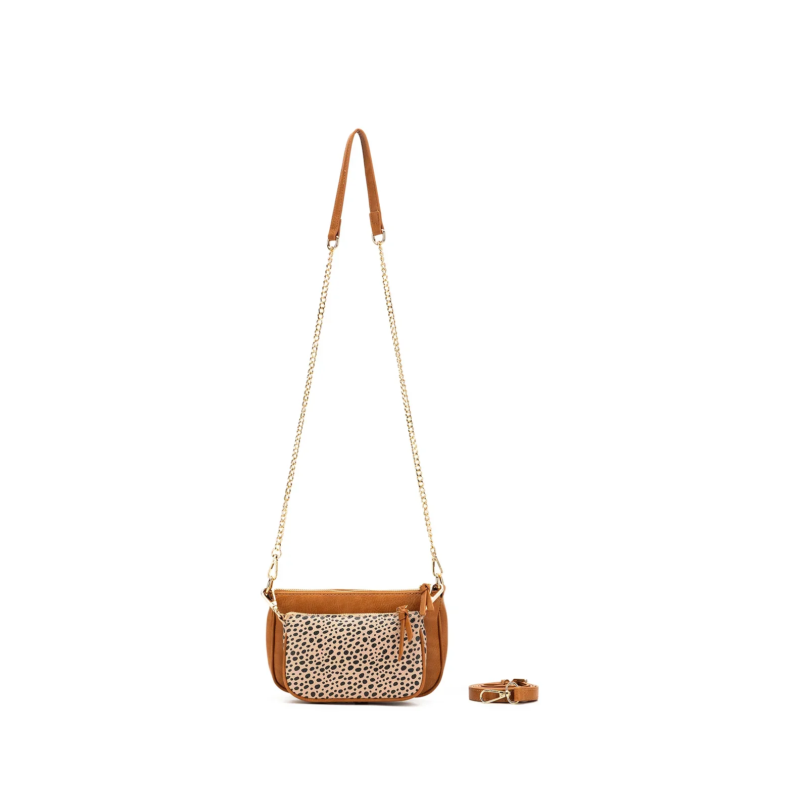 Sabie Tan & Pebbled 2 Piece Crossbody Bag by Black Caviar - Image 5