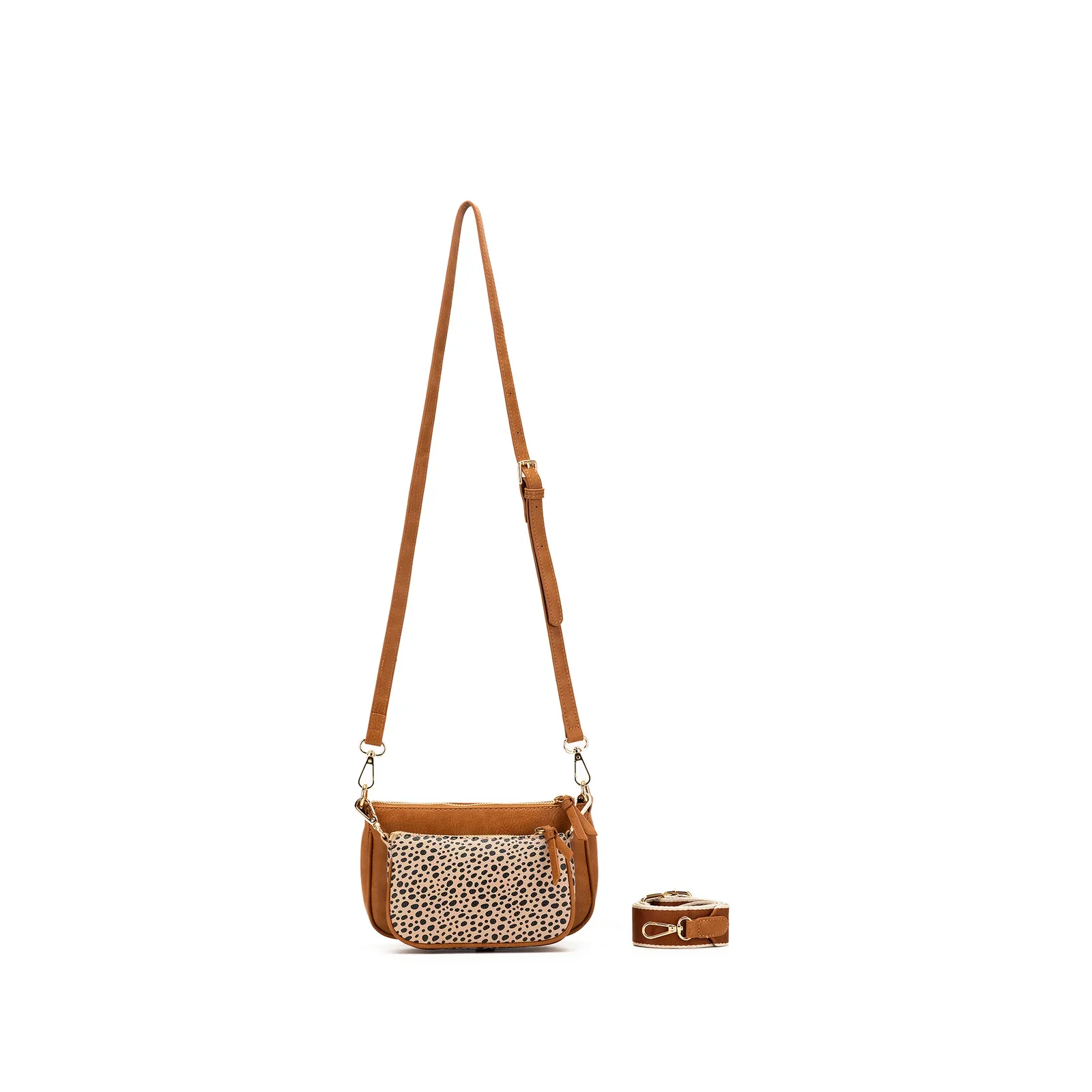 Sabie Tan & Pebbled 2 Piece Crossbody Bag by Black Caviar - Image 6