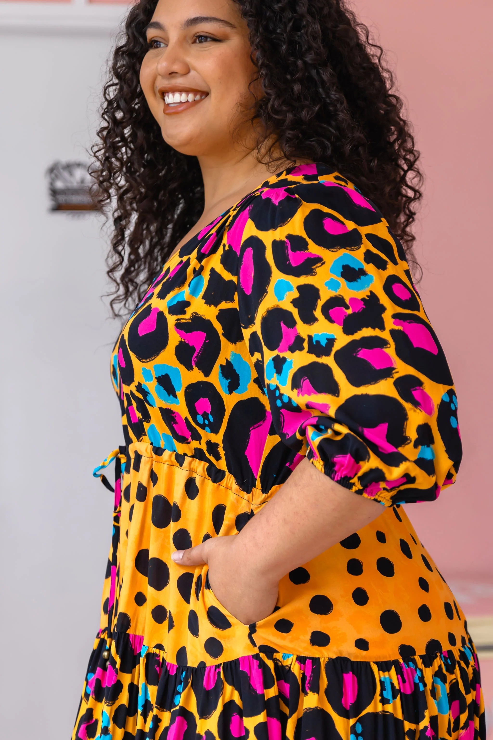 Scarlett Dress in Mustard Leopard/Cheetah by Kasey Rainbow - Image 14