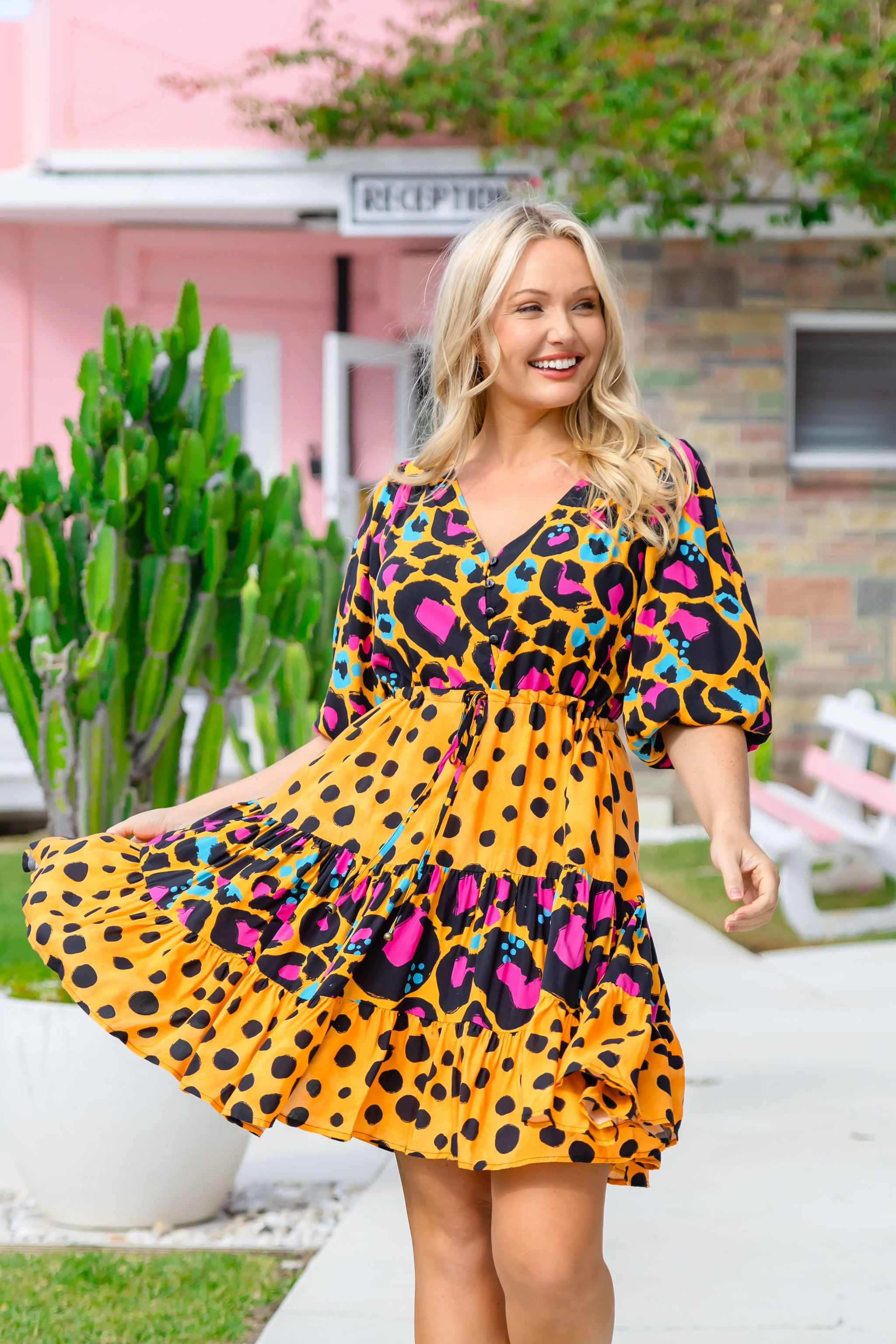 Scarlett Dress in Mustard Leopard/Cheetah by Kasey Rainbow - Image 18
