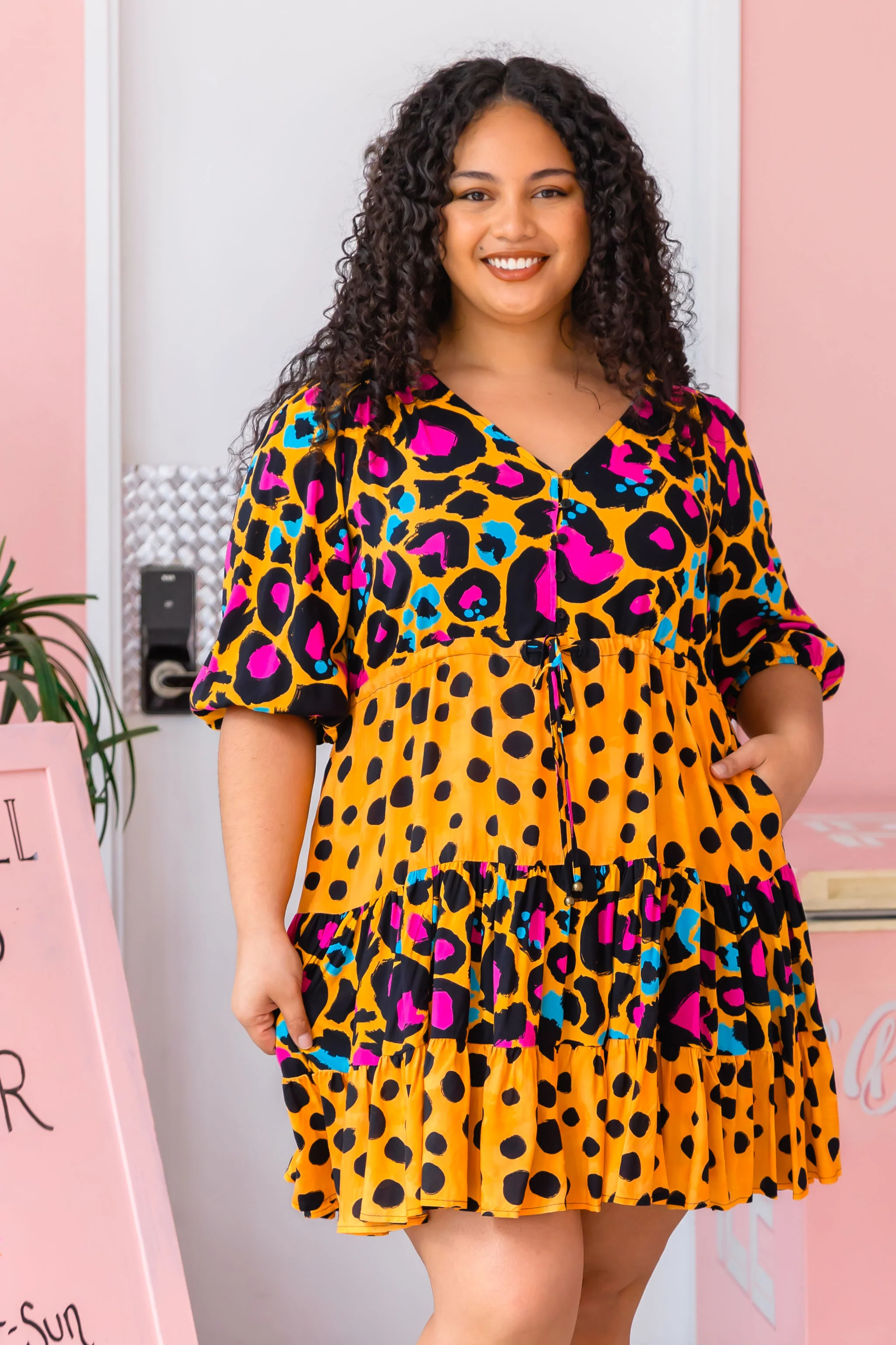 Scarlett Dress in Mustard Leopard/Cheetah by Kasey Rainbow - Image 5