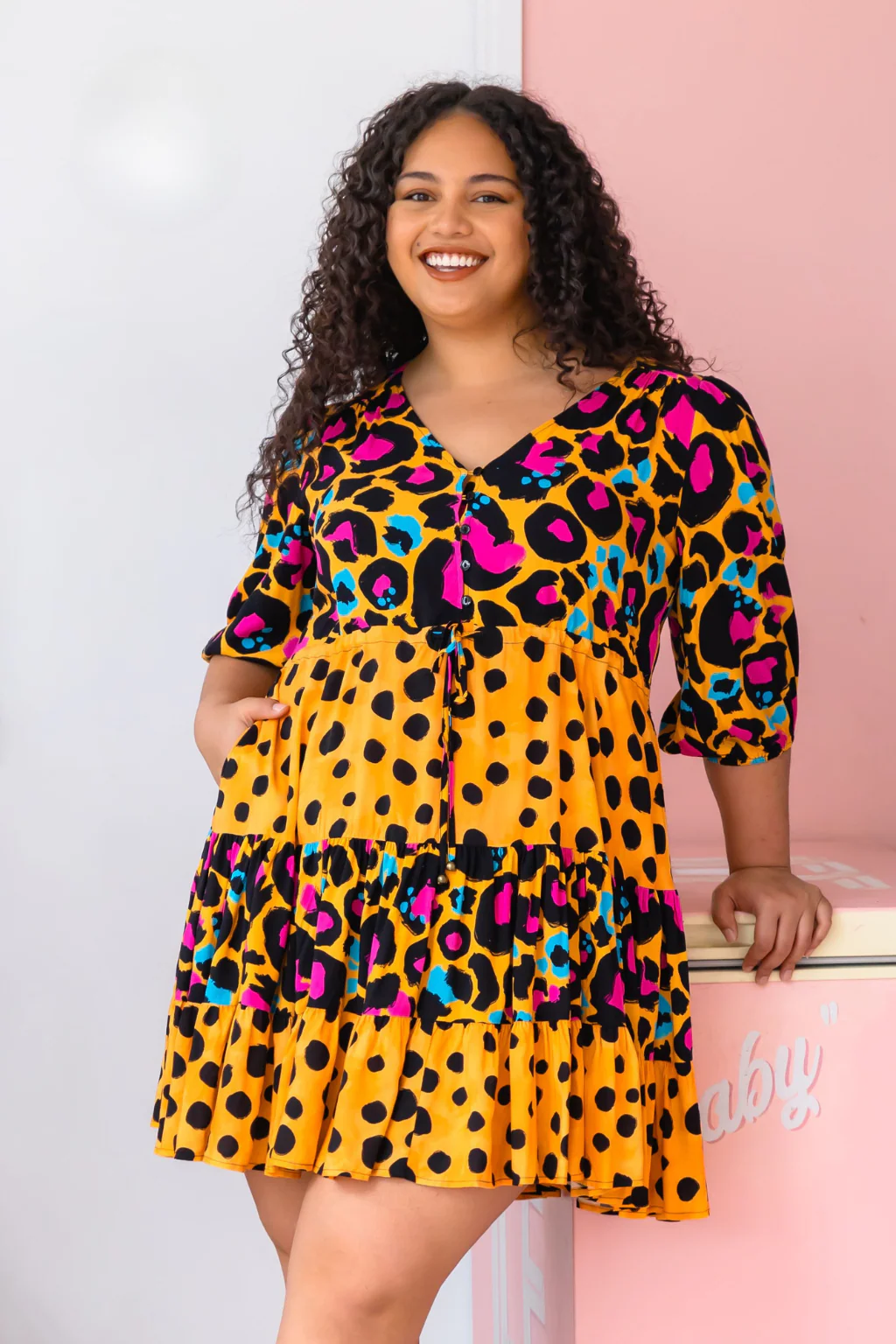 Scarlett Dress in Mustard Leopard/Cheetah by Kasey Rainbow - Image 7
