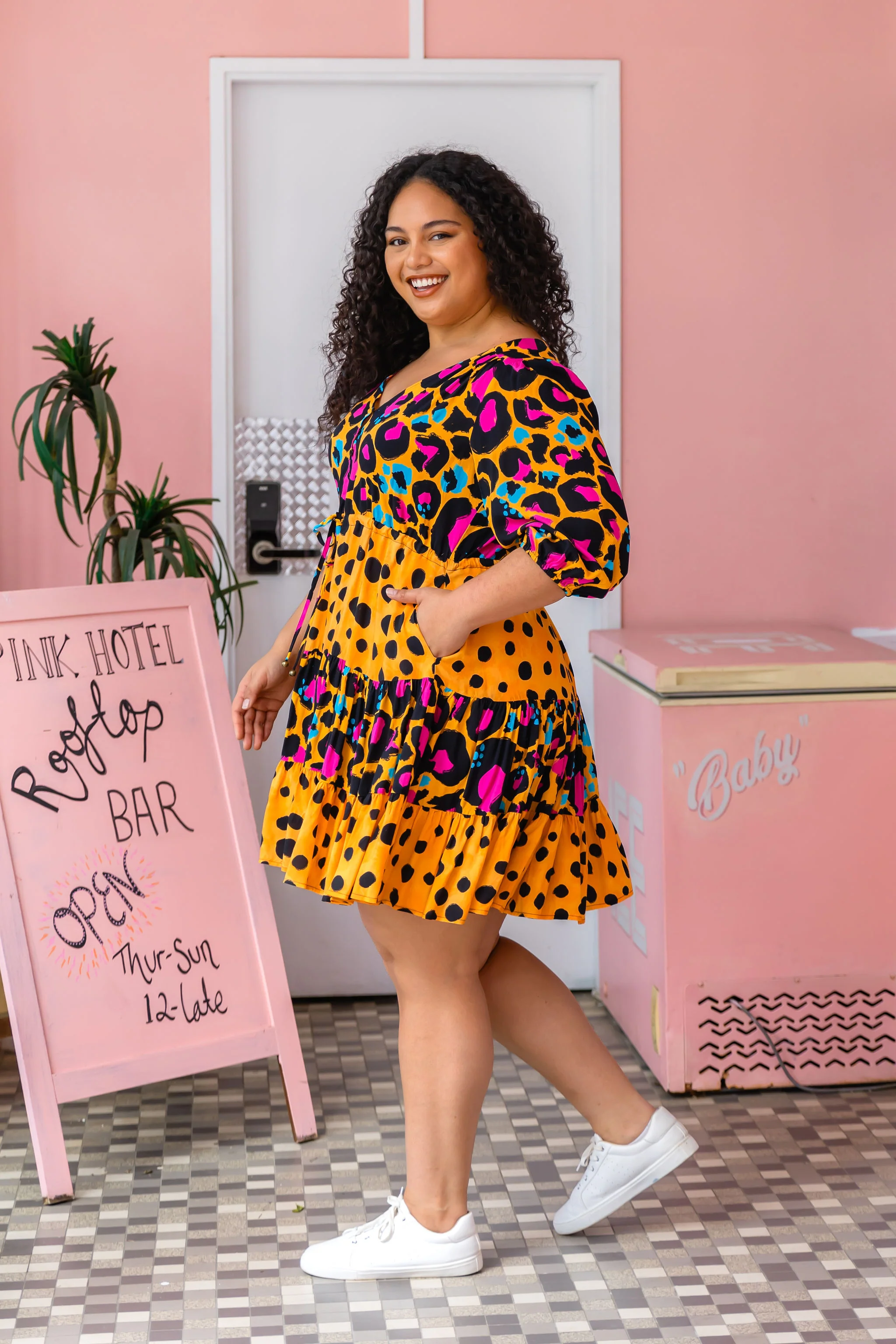 Scarlett Dress in Mustard Leopard/Cheetah by Kasey Rainbow - Image 9