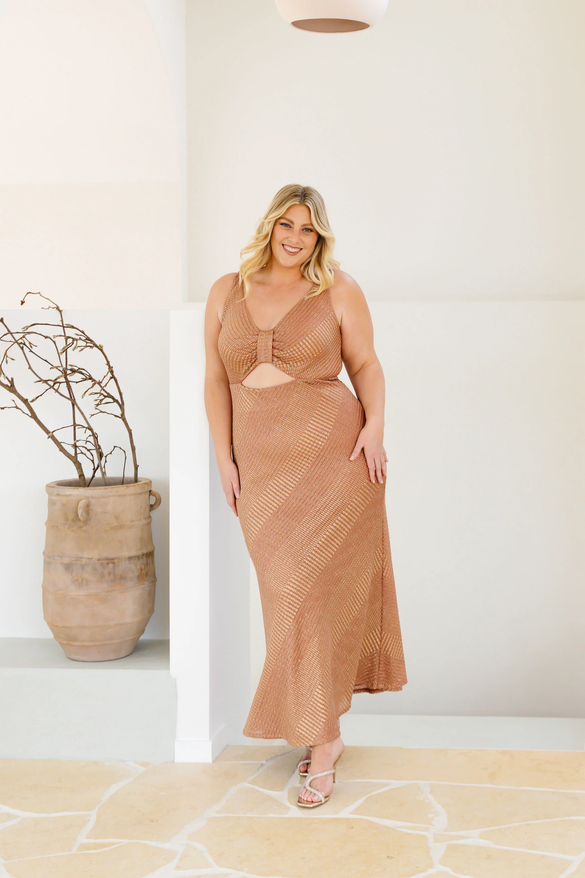 Tallulah Maxi Dress in Rust & Gold - Image 8