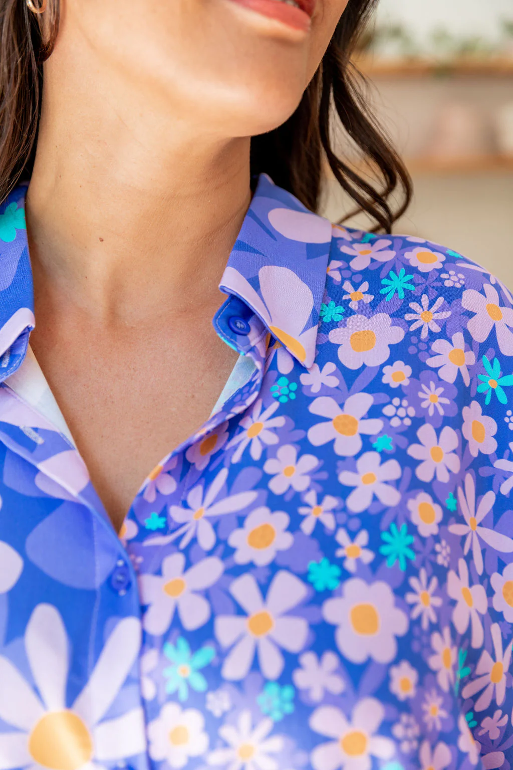 Tammin Shirt in Lilac Daisies by Kasey Rainbow - Image 17