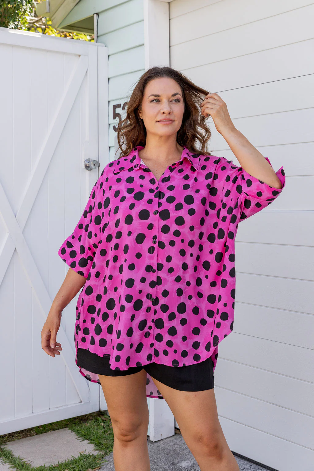 Tammin Shirt in Pink Cheetah by Kasey Rainbow - Image 8