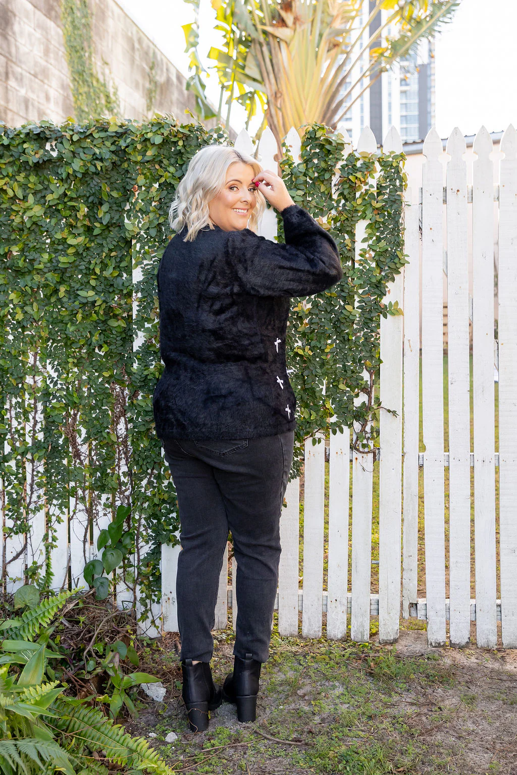 Vienna Bow Knit in Black - Image 12