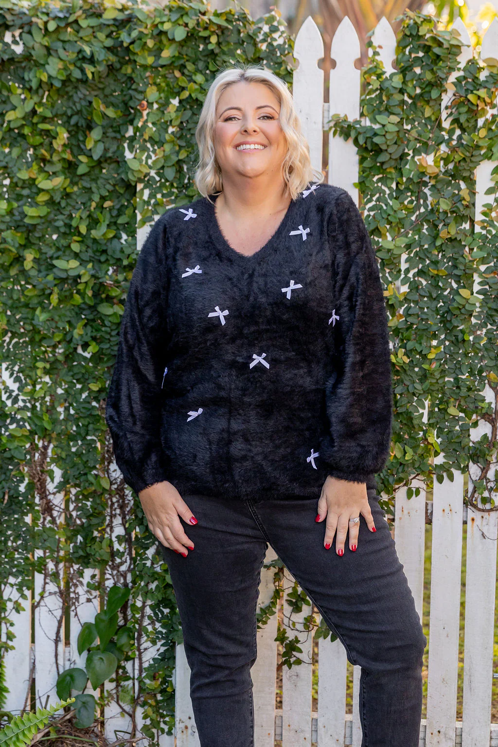 Vienna Bow Knit in Black - Image 4