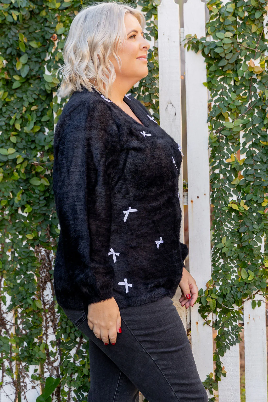 Vienna Bow Knit in Black - Image 9