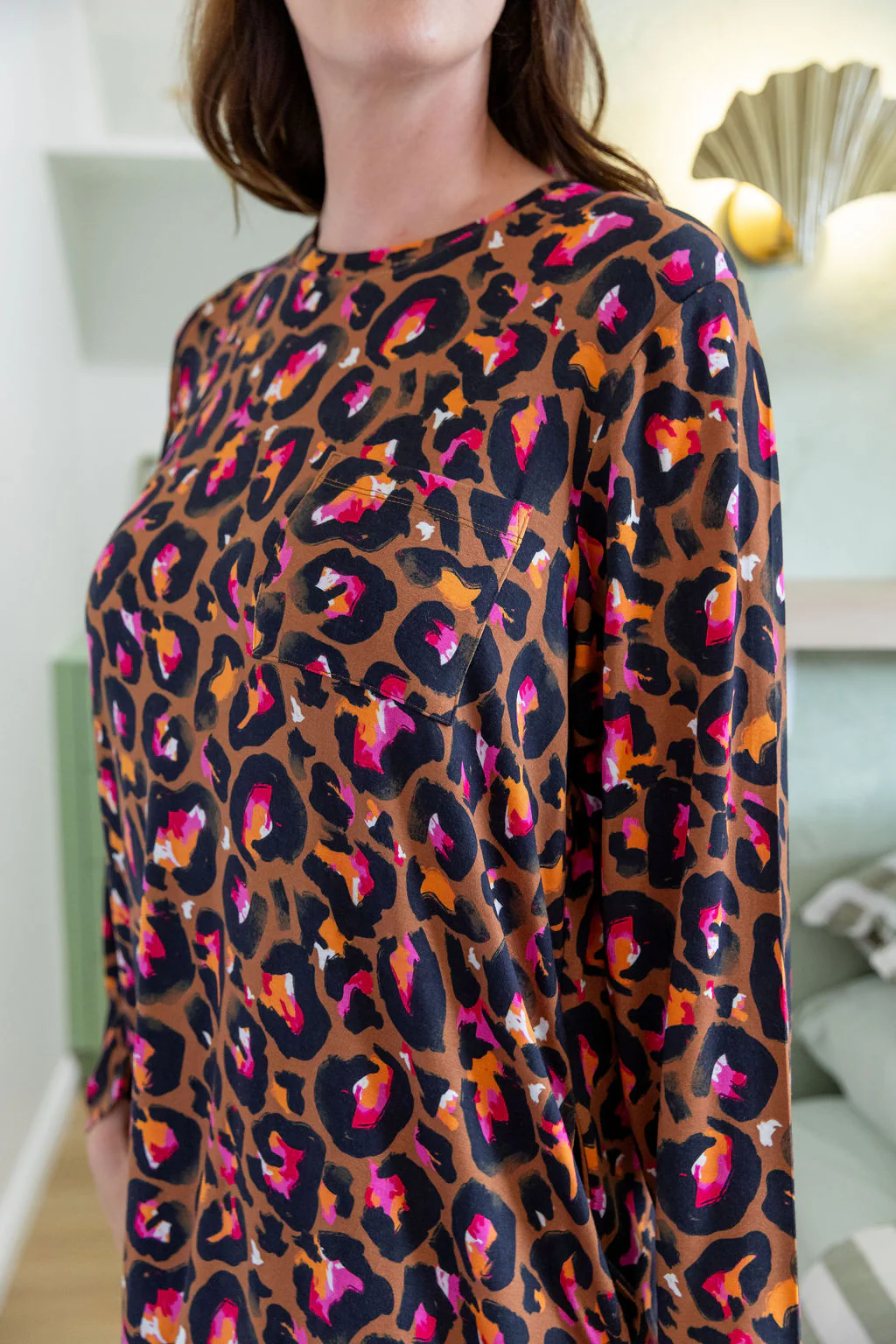 Wild L/S Nightie in Bronze Leopard by Kasey Rainbow - Image 11