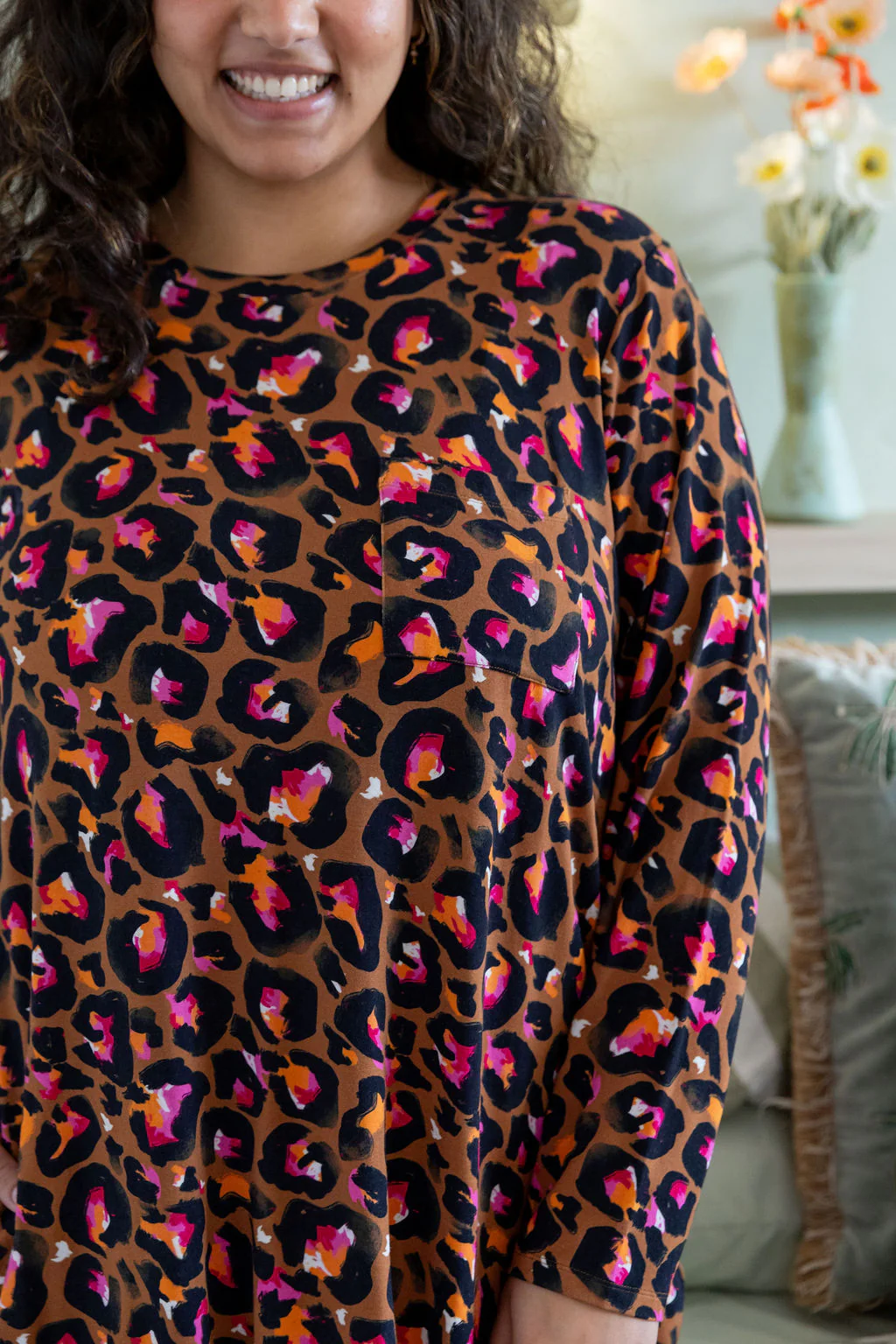 Wild L/S Nightie in Bronze Leopard by Kasey Rainbow - Image 7