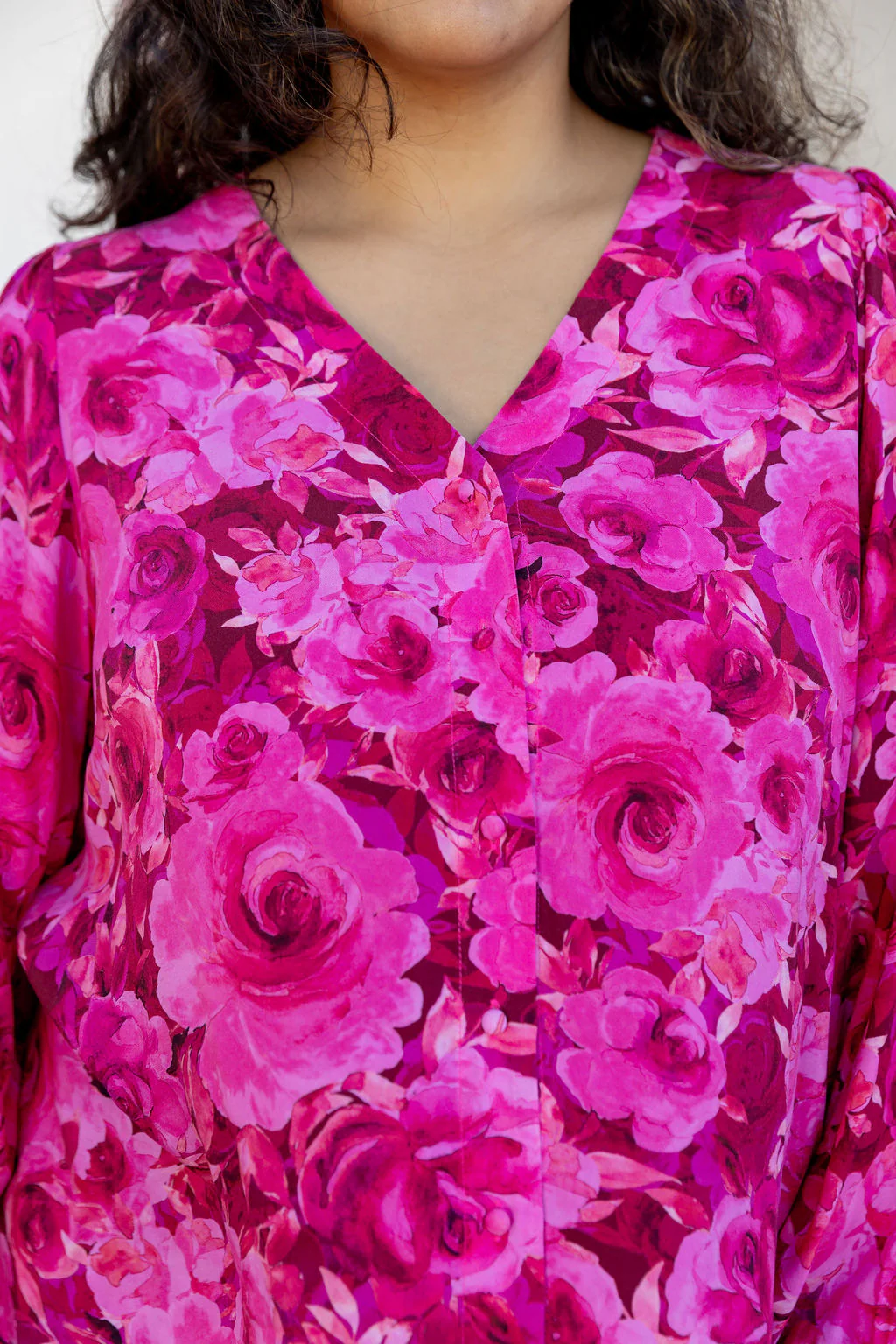 Winona Long Sleeve Blouse In Pink Roses - Image 6