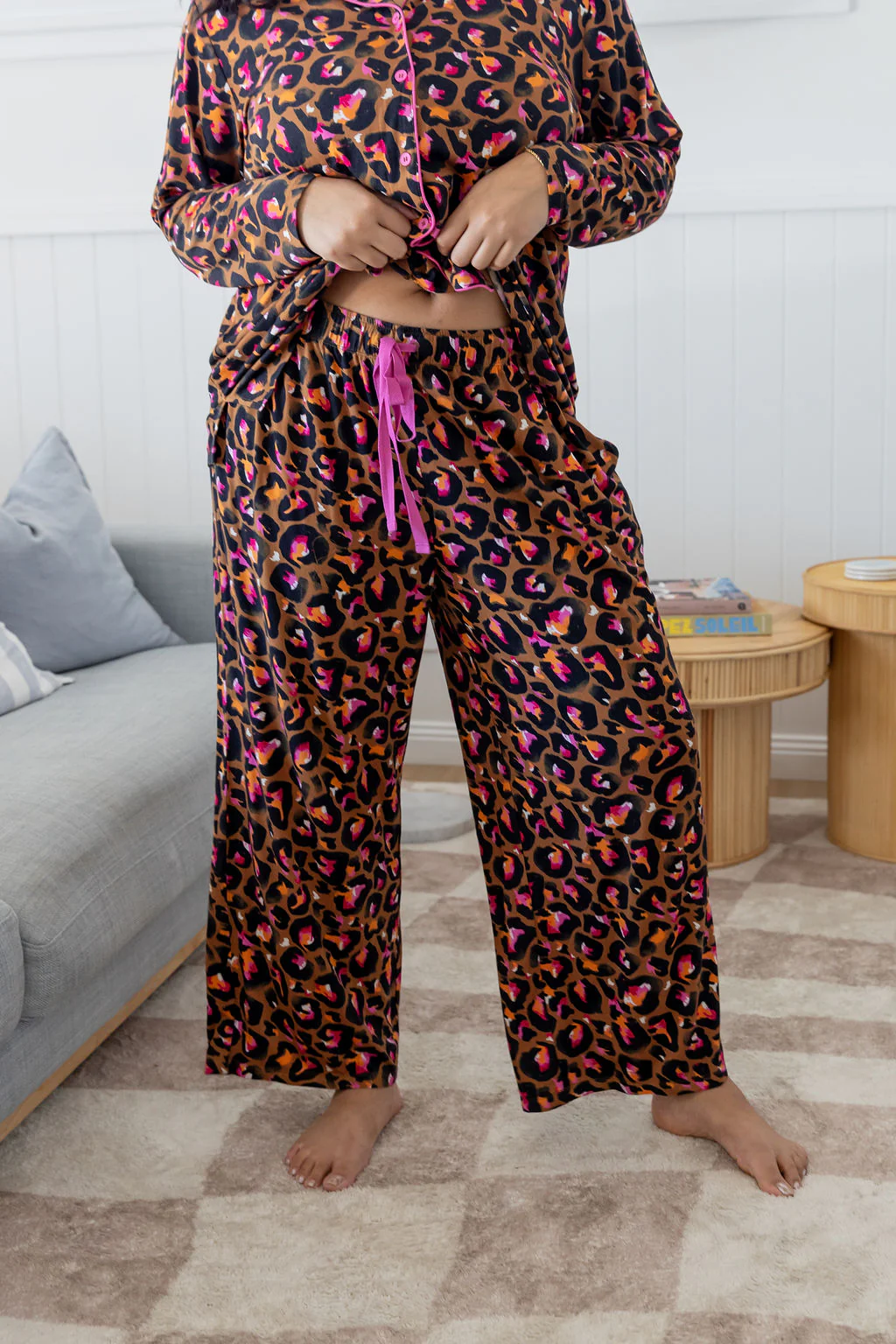 Zen L/S Shirt & Pant Sleepwear Set in Bronze Leopard by Kasey Rainbow - Image 7