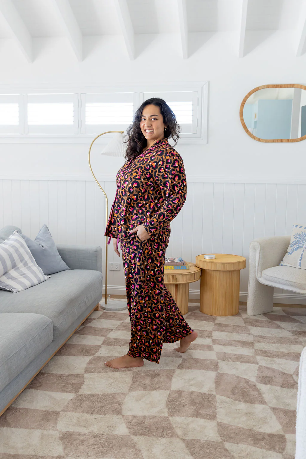 Zen L/S Shirt & Pant Sleepwear Set in Bronze Leopard by Kasey Rainbow - Image 8