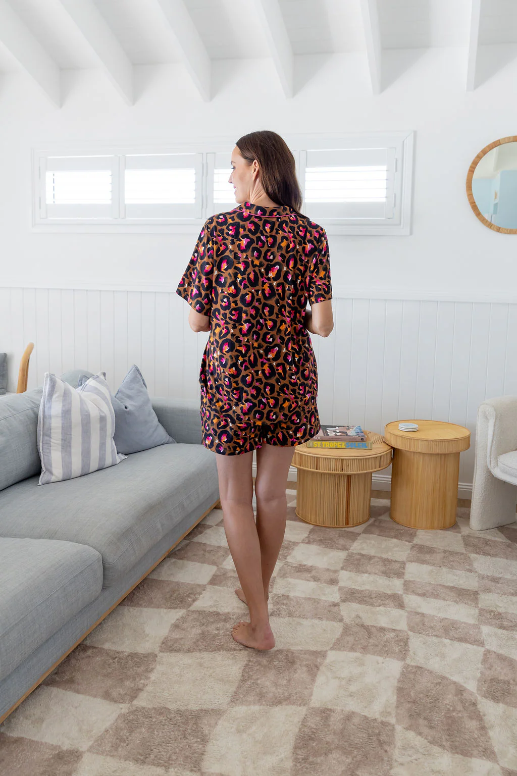 Zen S/S Shirt & Short Sleepwear Set in Bronze Leopard by Kasey Rainbow - Image 13